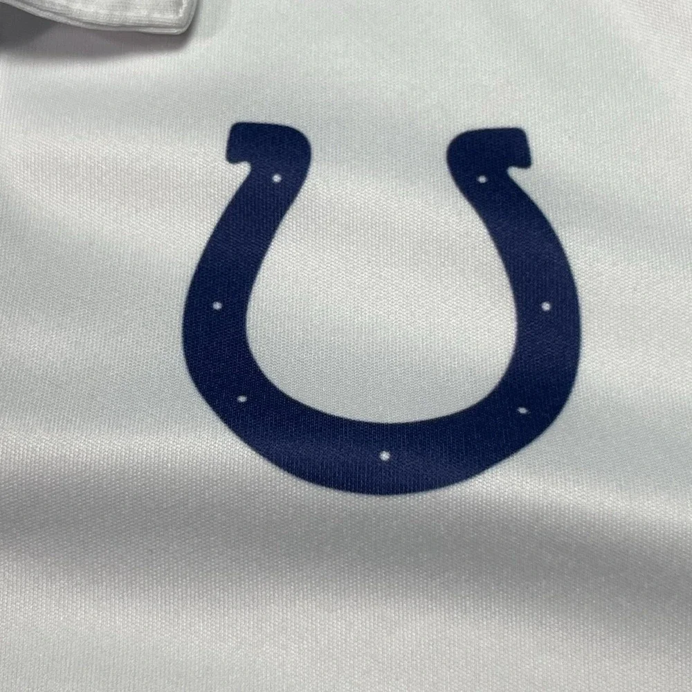 Indianapolis Colts Fanatics White Blue Mens Logo Polo Shirt Small $55 MSRP EUC